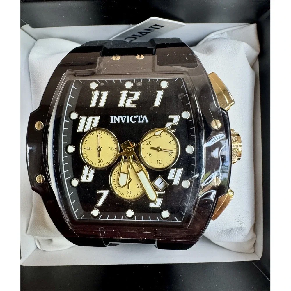 Invicta S1 Rally Vortce 49982 Men's 47mm Chronograph Watch Black Gold New Box